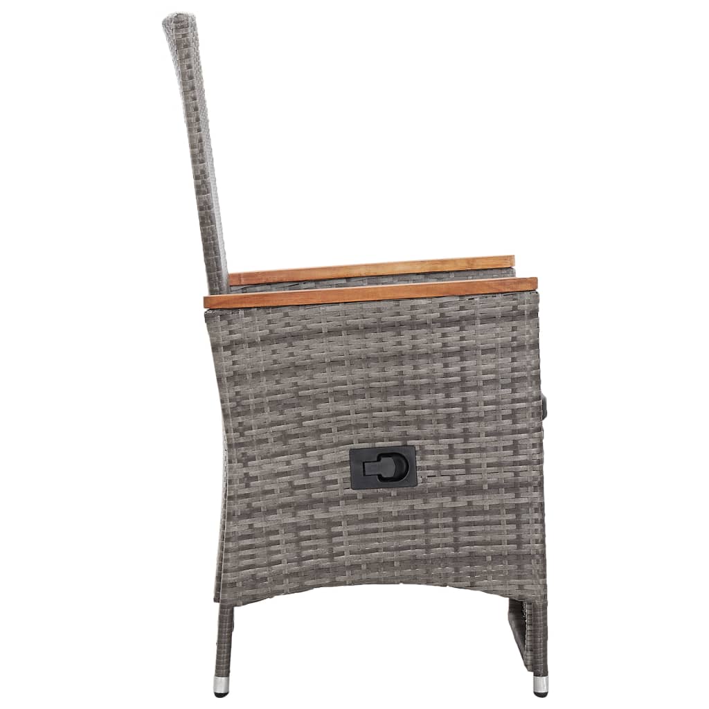 Salon de jardin 3 pcs avec coussins Résine tressée Gris
