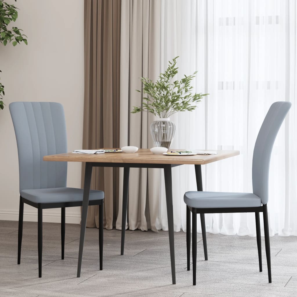 Chaises à manger lot de 2 Gris clair Velours - XIOS