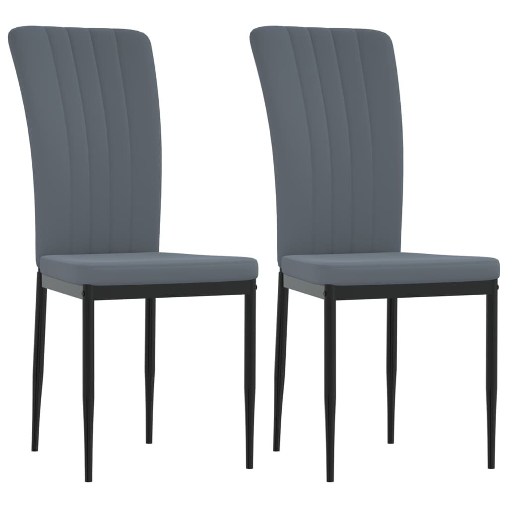 Chaises à manger lot de 2 Gris foncé Velours - XIOS