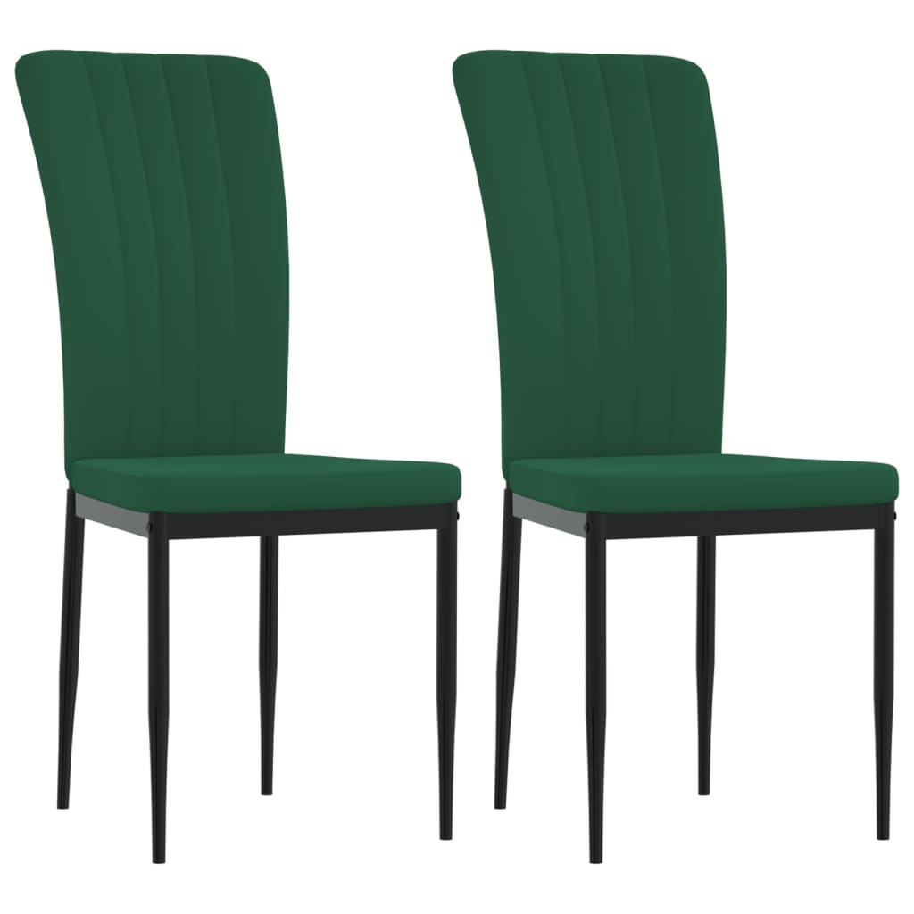 Chaises à manger lot de 2 Vert foncé Velours - XIOS