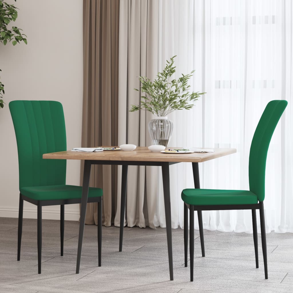 Chaises à manger lot de 2 Vert foncé Velours - XIOS