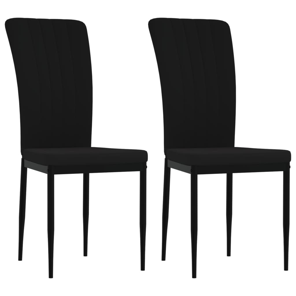 Chaises à manger lot de 2 Noir Velours - XIOS