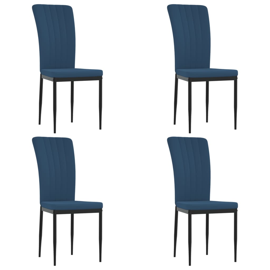 Chaises à manger lot de 4 Bleu Velours - XIOS