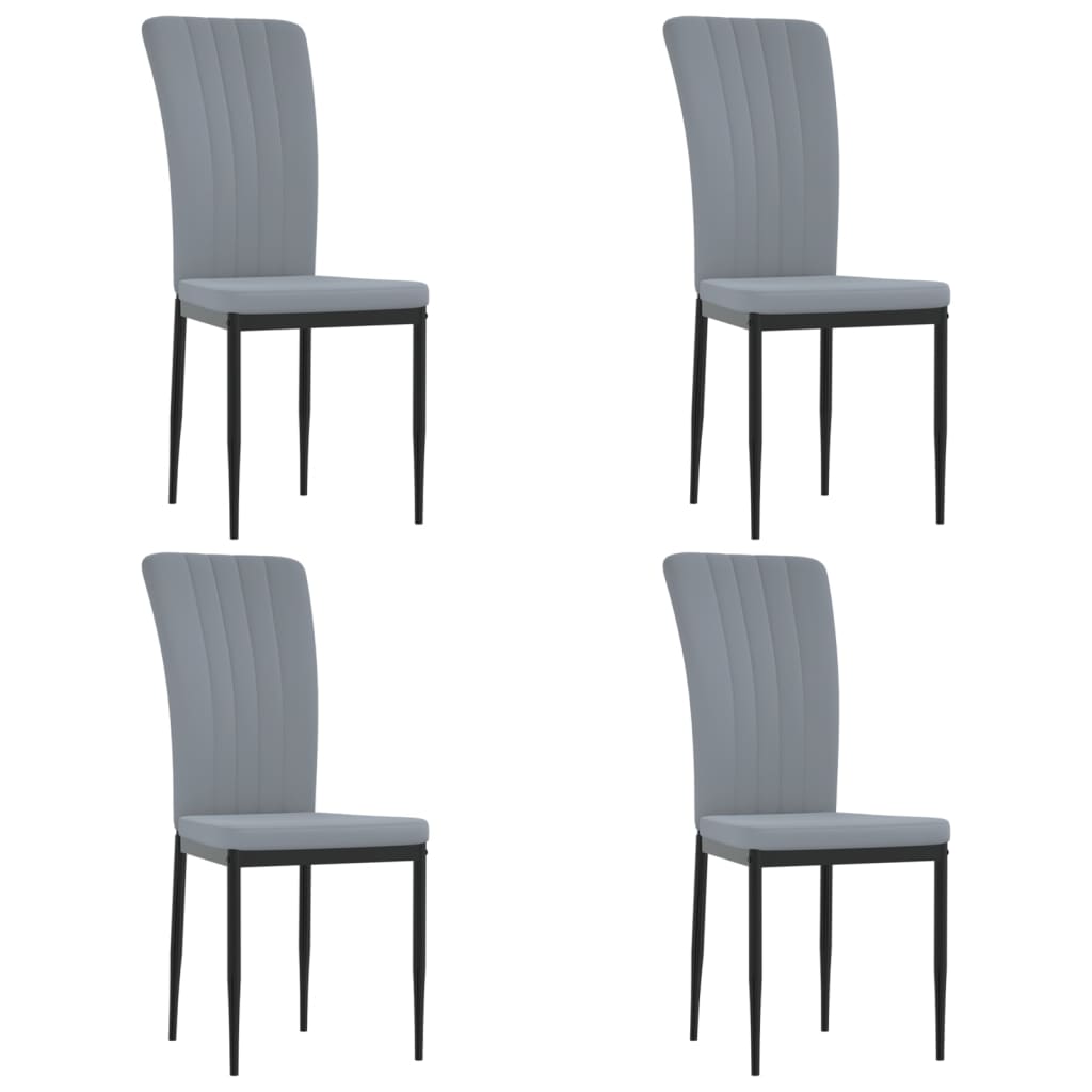 Chaises à manger lot de 4 Gris clair Velours - XIOS
