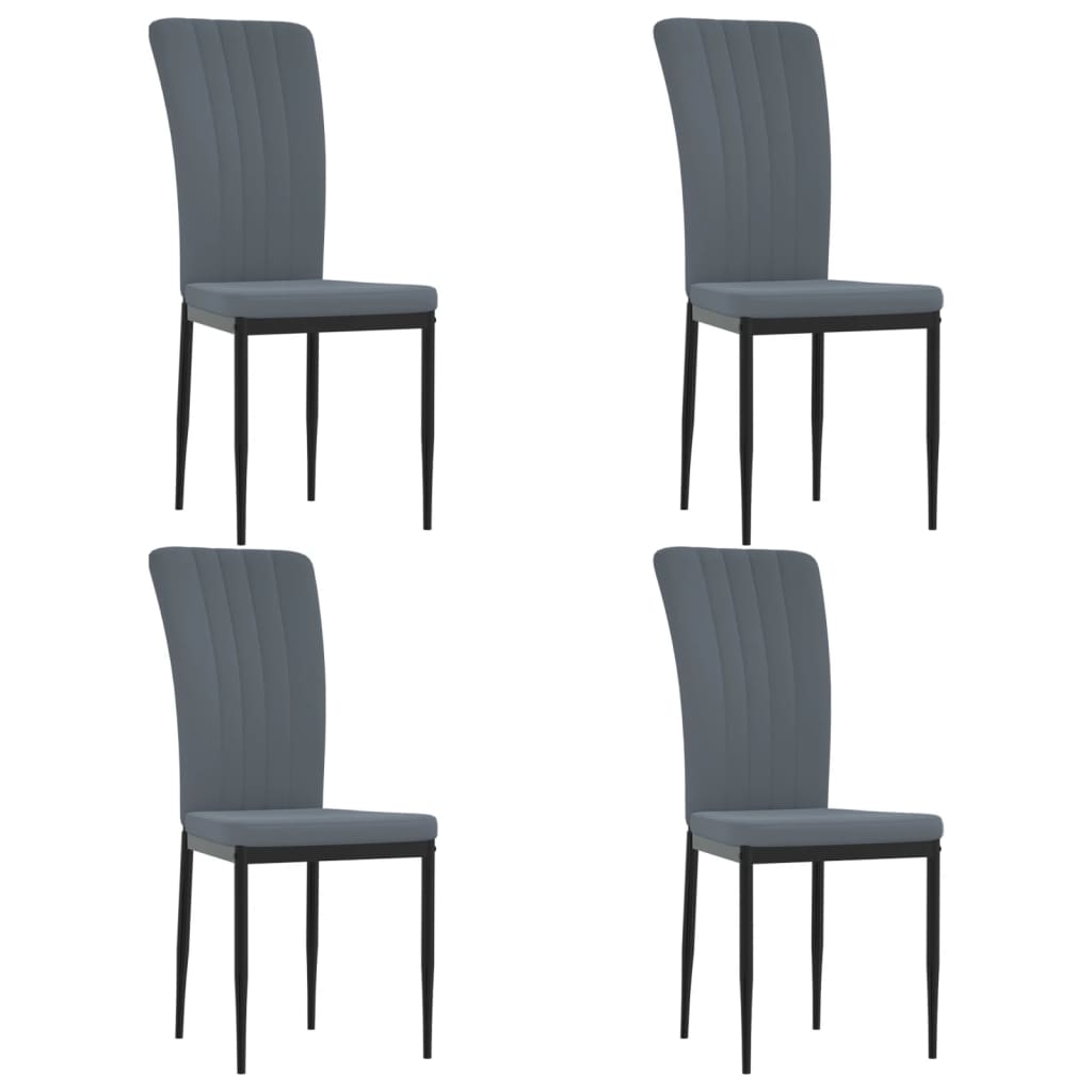 Chaises à manger lot de 4 Gris foncé Velours - XIOS