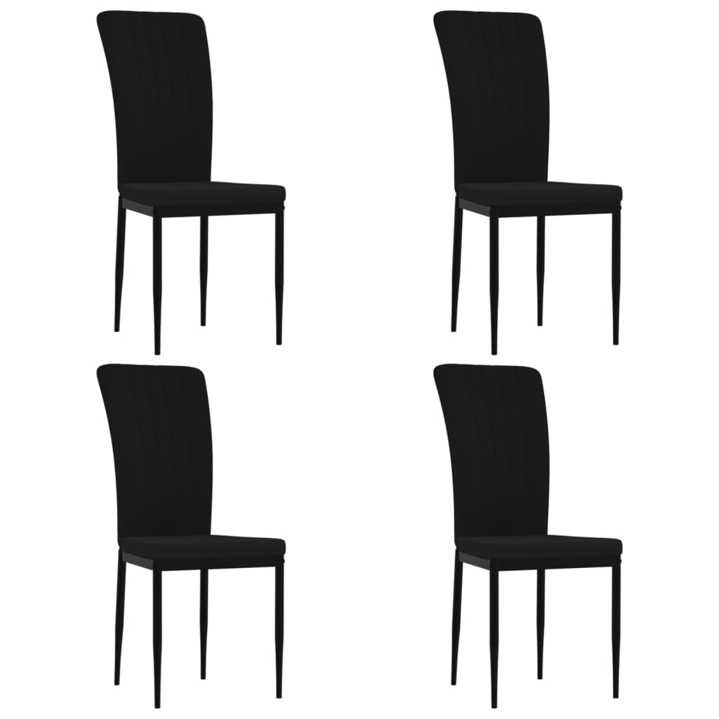 Chaises à manger lot de 4 Noir Velours - XIOS