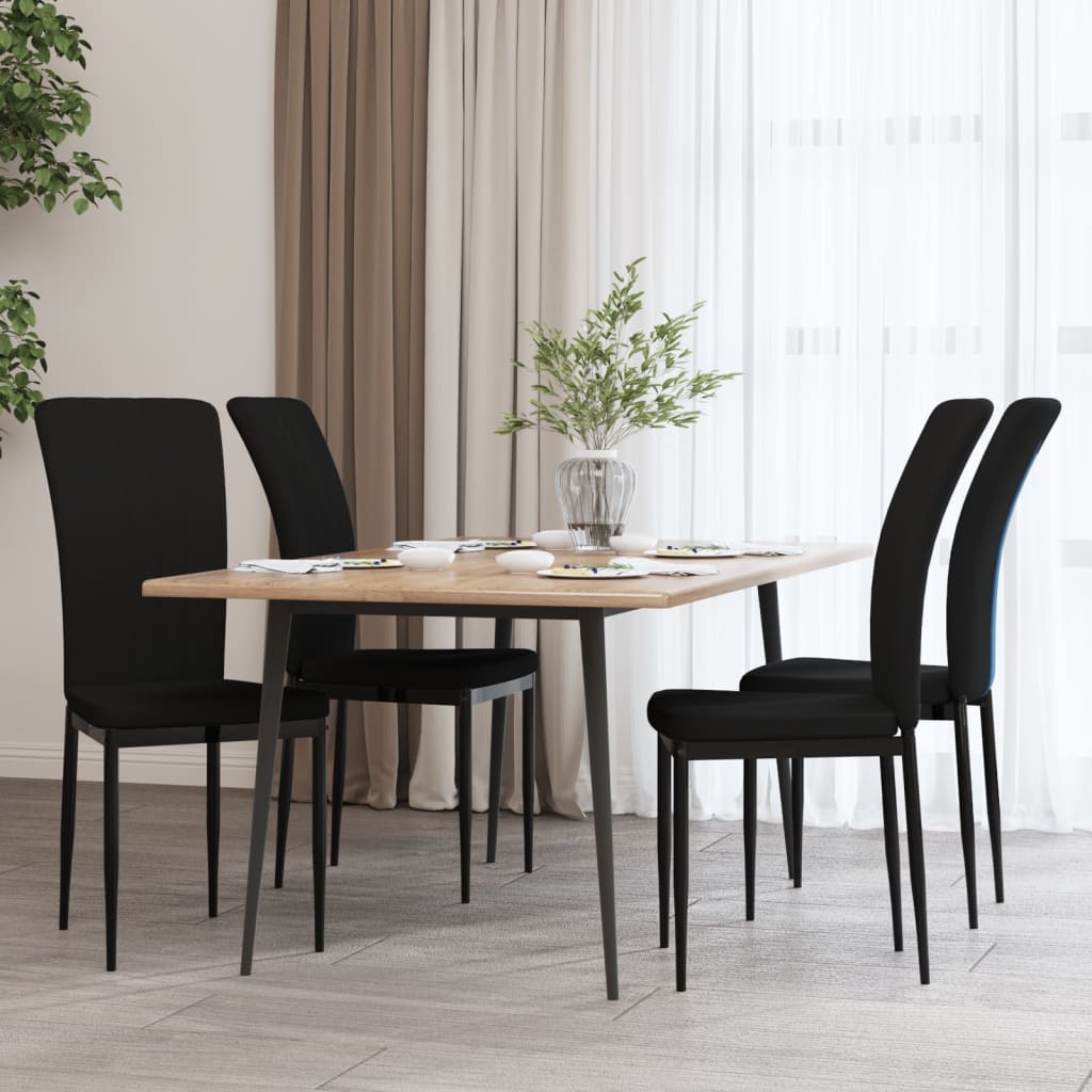 Chaises à manger lot de 4 Noir Velours - XIOS