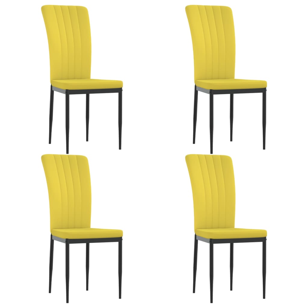 Chaises à manger lot de 4 Jaune moutarde Velours - XIOS