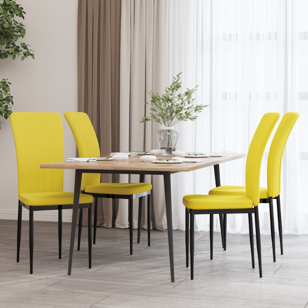 Chaises à manger lot de 4 Jaune moutarde Velours - XIOS