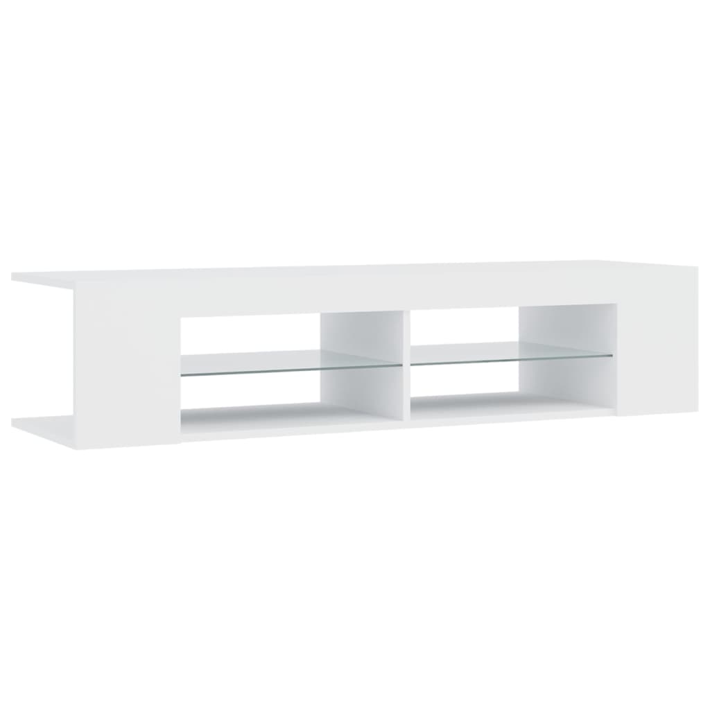 Meuble TV avec lumières LED blanc 135x39x30 cm - XIOS