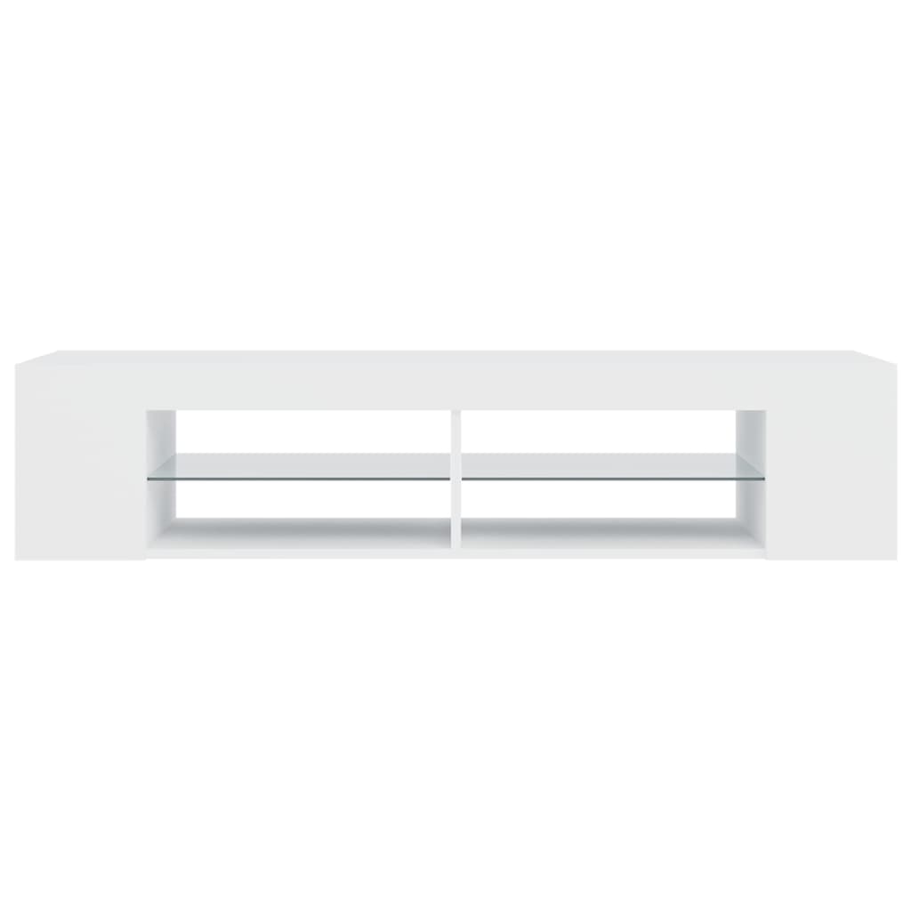 Meuble TV avec lumières LED blanc 135x39x30 cm - XIOS