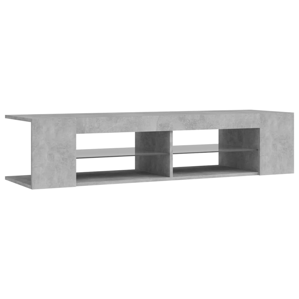 Meuble TV avec lumières LED gris béton 135x39x30 cm - XIOS