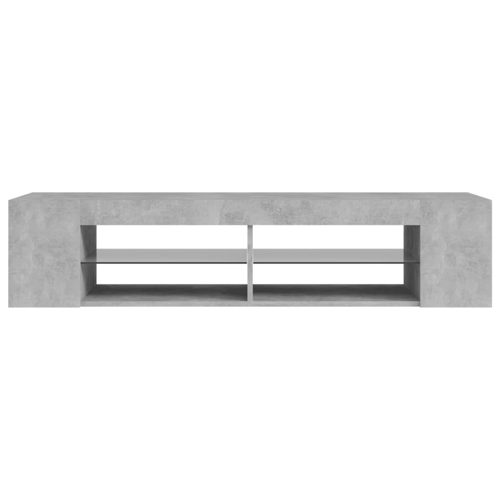 Meuble TV avec lumières LED gris béton 135x39x30 cm - XIOS