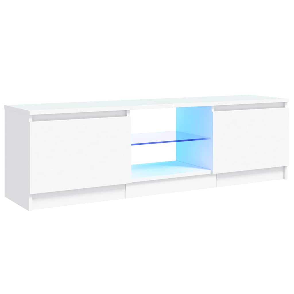 Meuble TV avec lumières LED Blanc 120x30x36 cm - XIOS