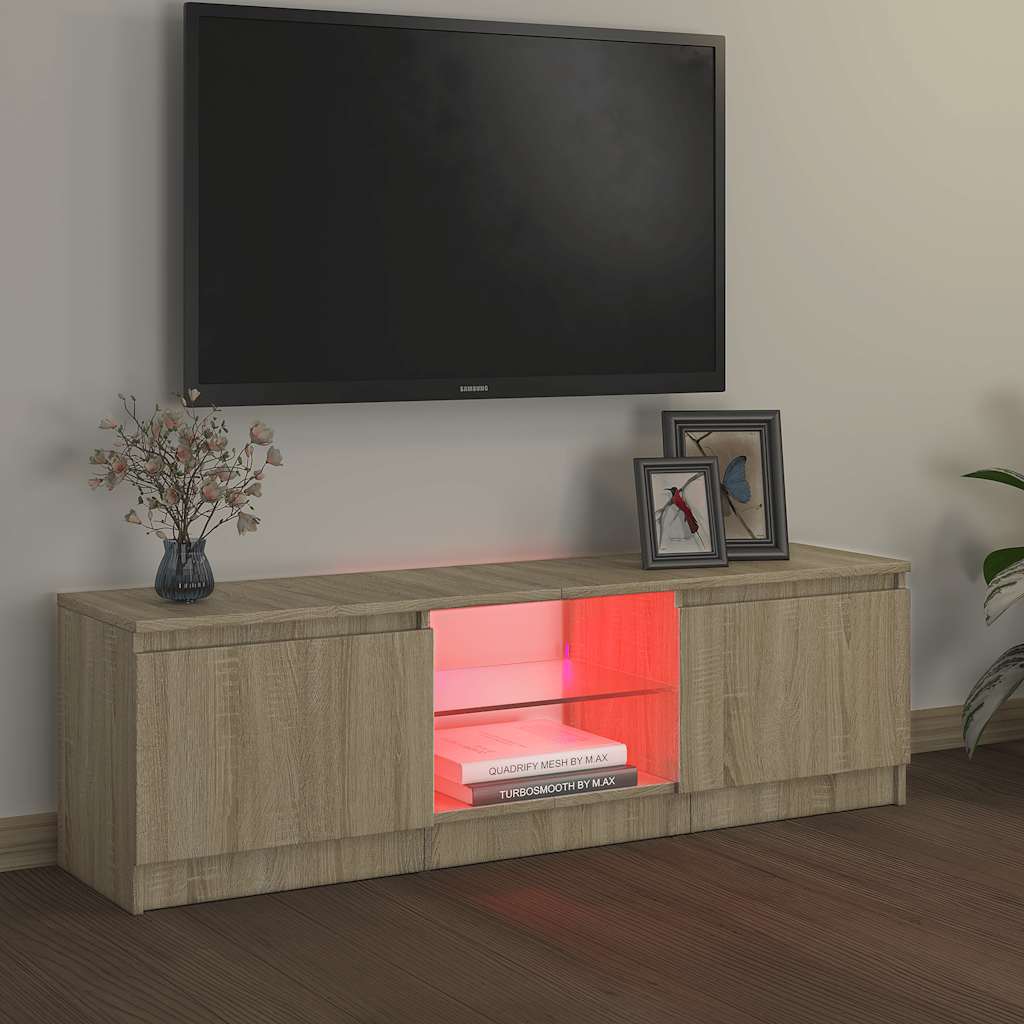 Meuble TV avec lumières LED chêne sonoma 120x30x36 cm - XIOS