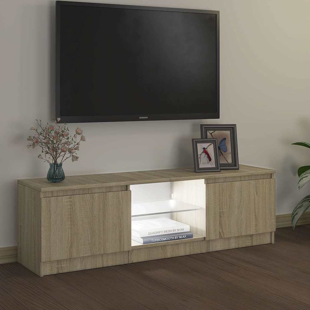 Meuble TV avec lumières LED chêne sonoma 120x30x36 cm - XIOS