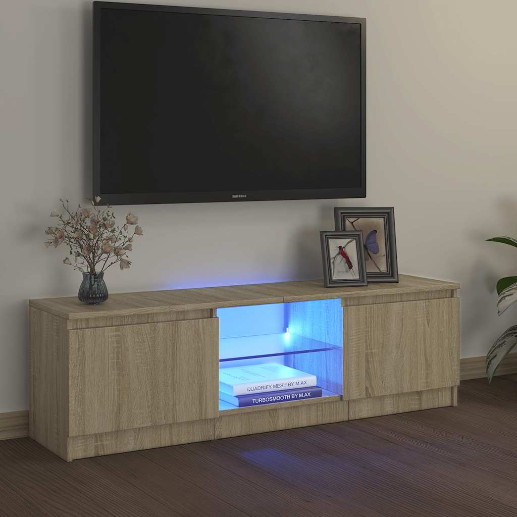 Meuble TV avec lumières LED chêne sonoma 120x30x36 cm - XIOS