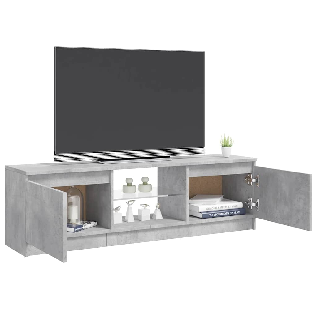 Meuble TV avec lumières LED gris béton 120x30x36 cm - XIOS