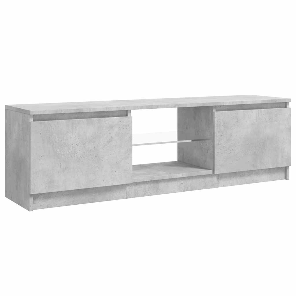 Meuble TV avec lumières LED gris béton 120x30x36 cm - XIOS
