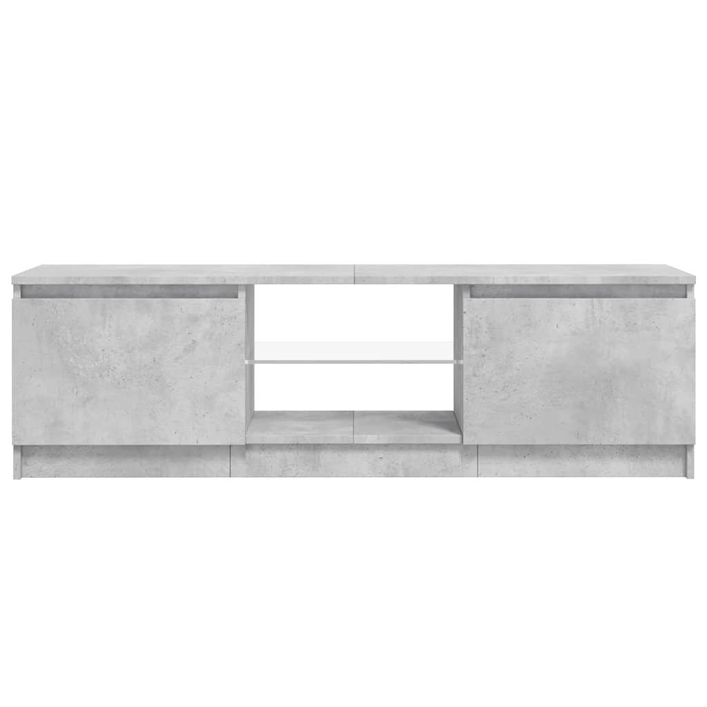 Meuble TV avec lumières LED gris béton 120x30x36 cm - XIOS