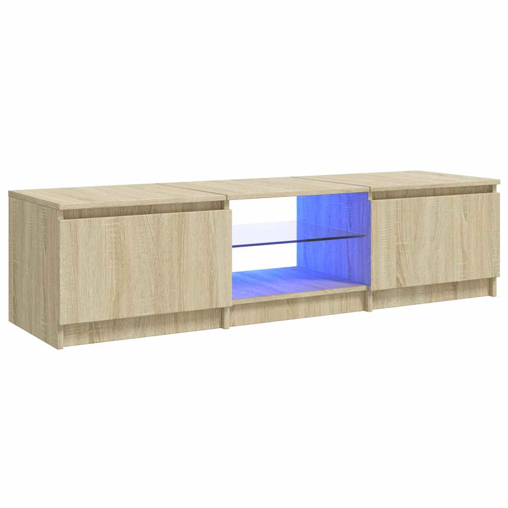 Meuble TV avec lumières LED chêne sonoma 140x40x36 cm - XIOS