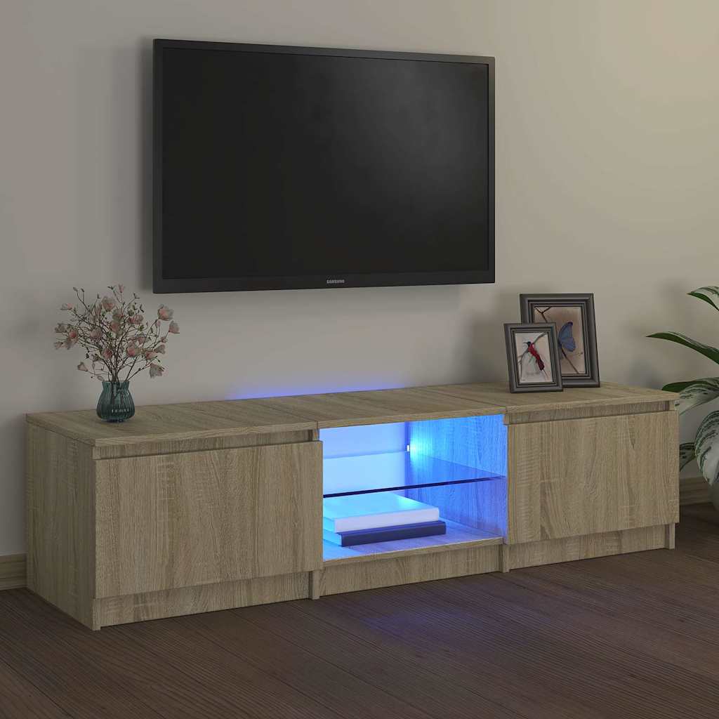 Meuble TV avec lumières LED chêne sonoma 140x40x36 cm - XIOS