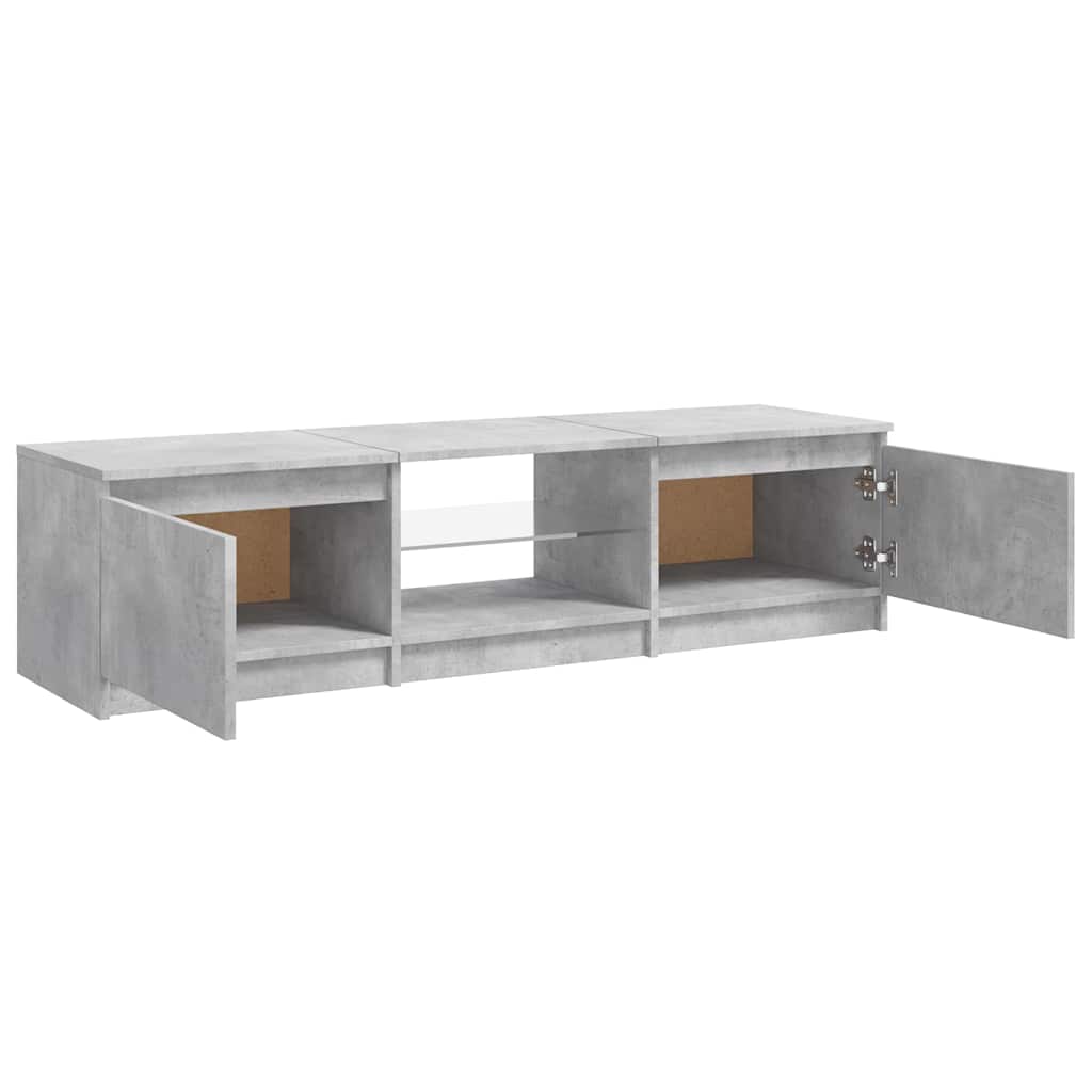 Meuble TV avec lumières LED gris béton 140x40x36 cm - XIOS