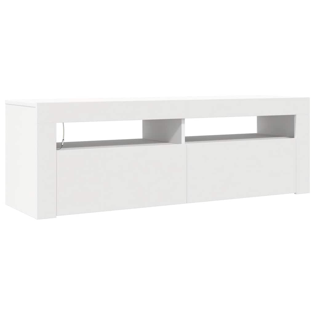 Meuble TV avec lumières LED blanc 120x35x40 cm - XIOS