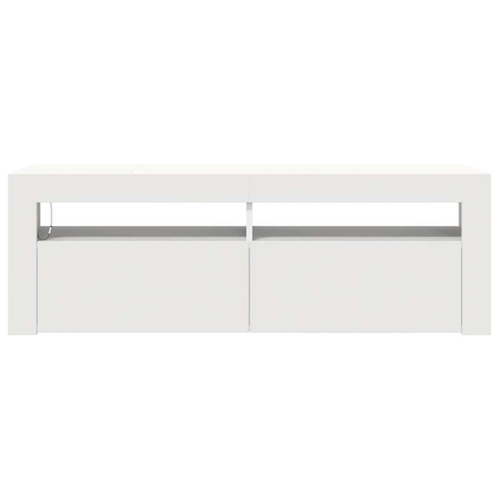 Meuble TV avec lumières LED blanc 120x35x40 cm - XIOS