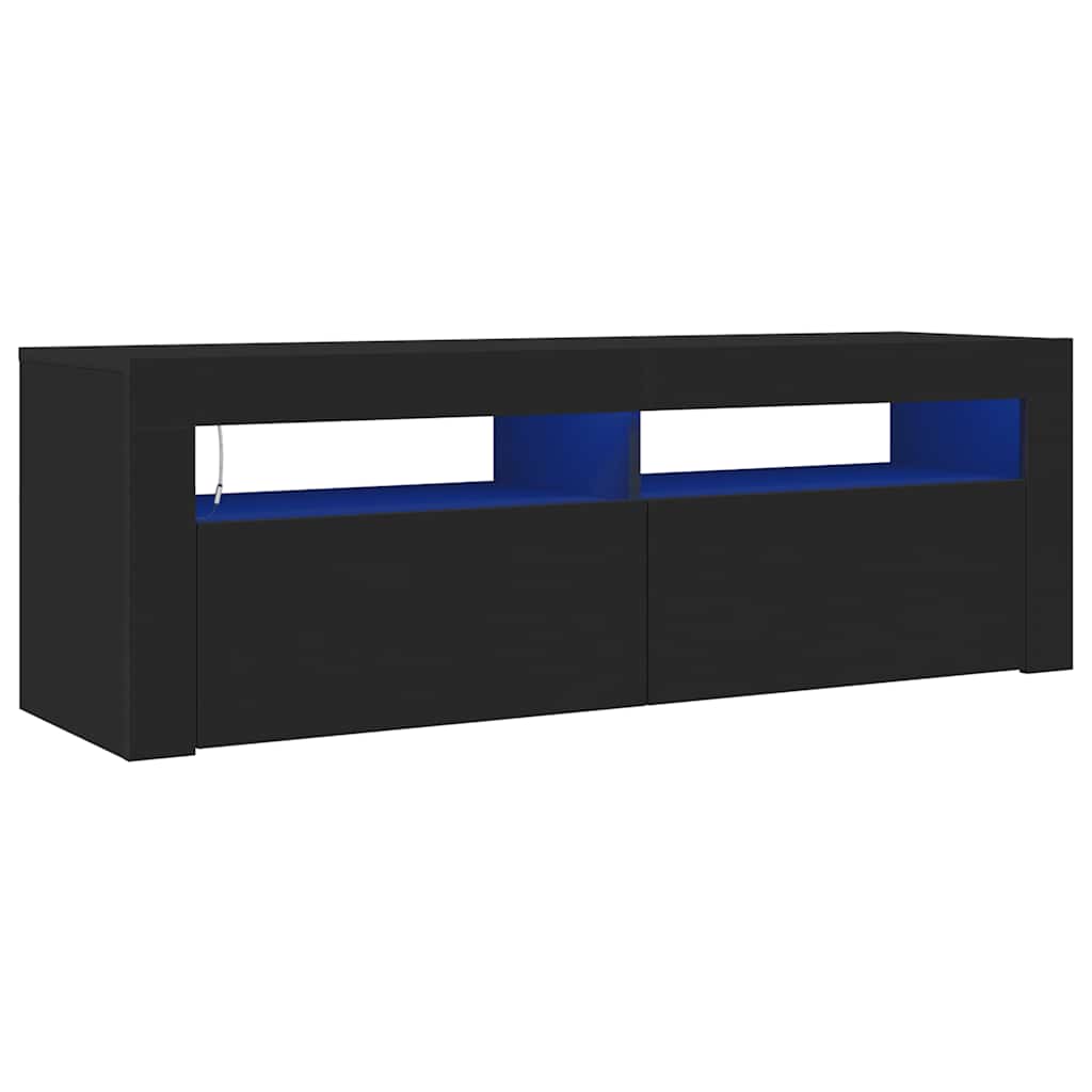 Meuble TV avec lumières LED noir 120x35x40 cm - XIOS