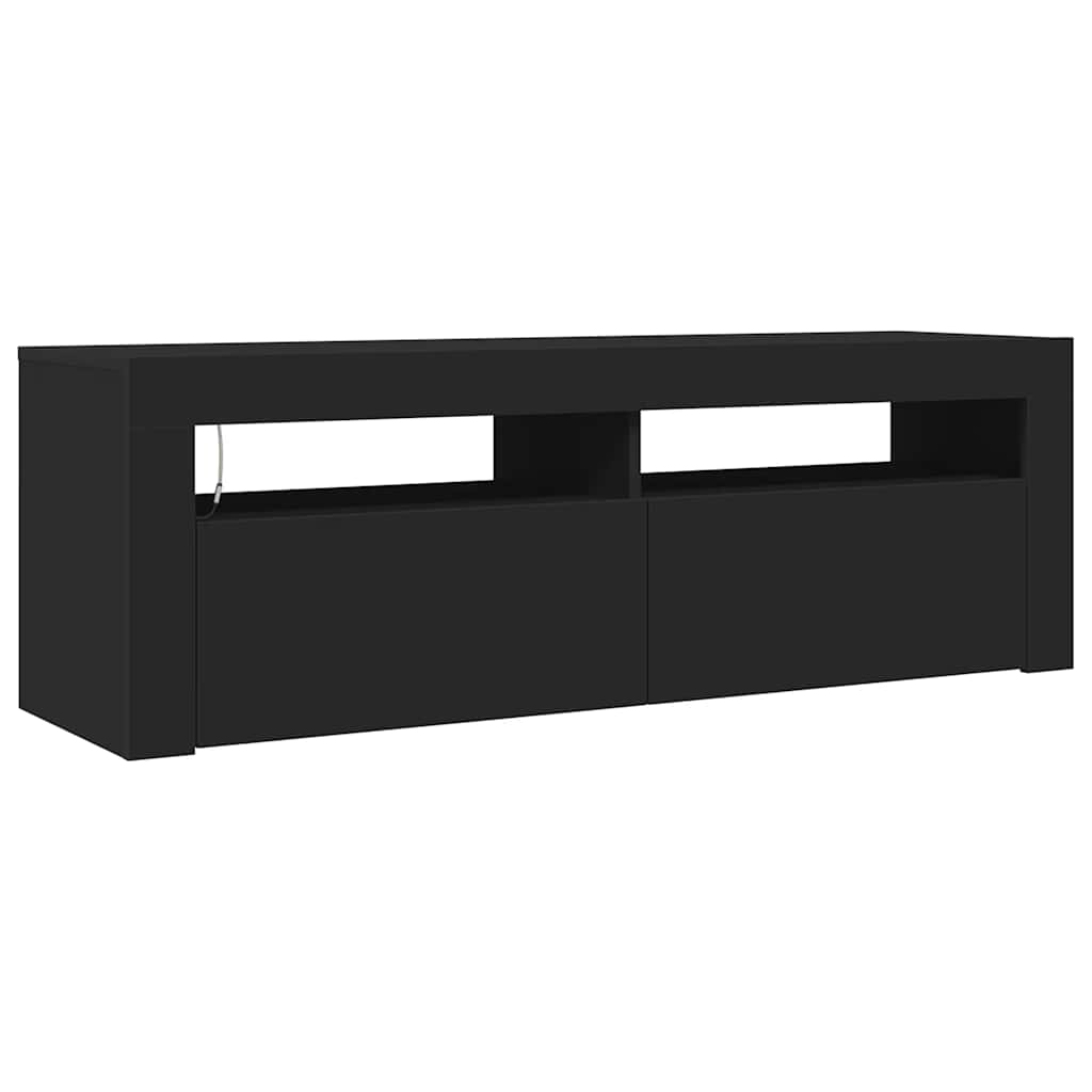 Meuble TV avec lumières LED noir 120x35x40 cm - XIOS