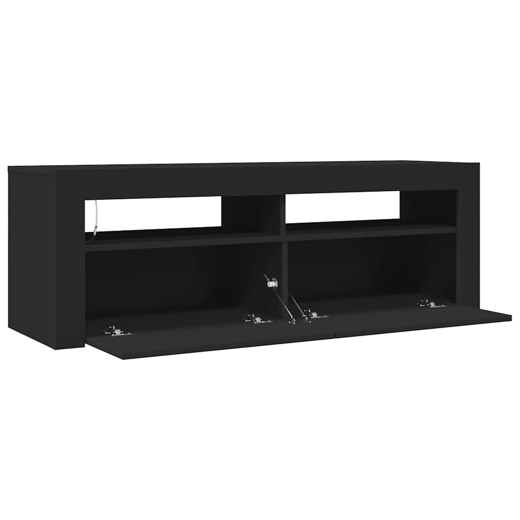 Meuble TV avec lumières LED noir 120x35x40 cm - XIOS