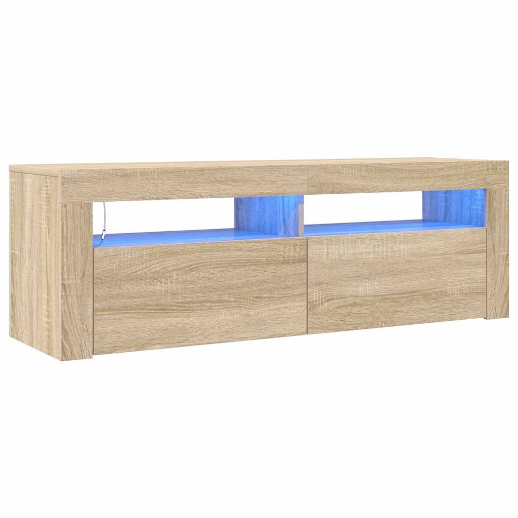 Meuble TV avec lumières LED chêne sonoma 120x35x40 cm - XIOS
