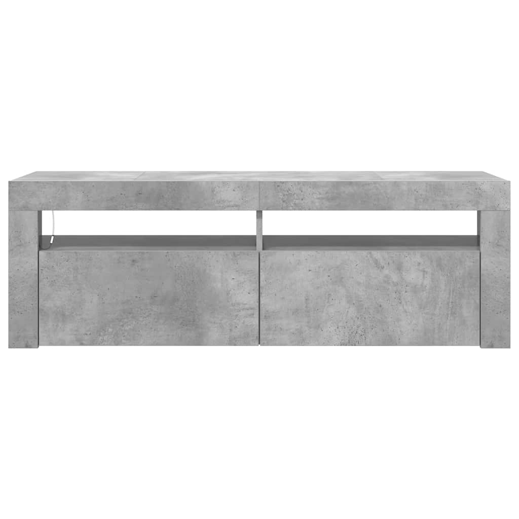 Meuble TV avec lumières LED gris béton 120x35x40 cm - XIOS