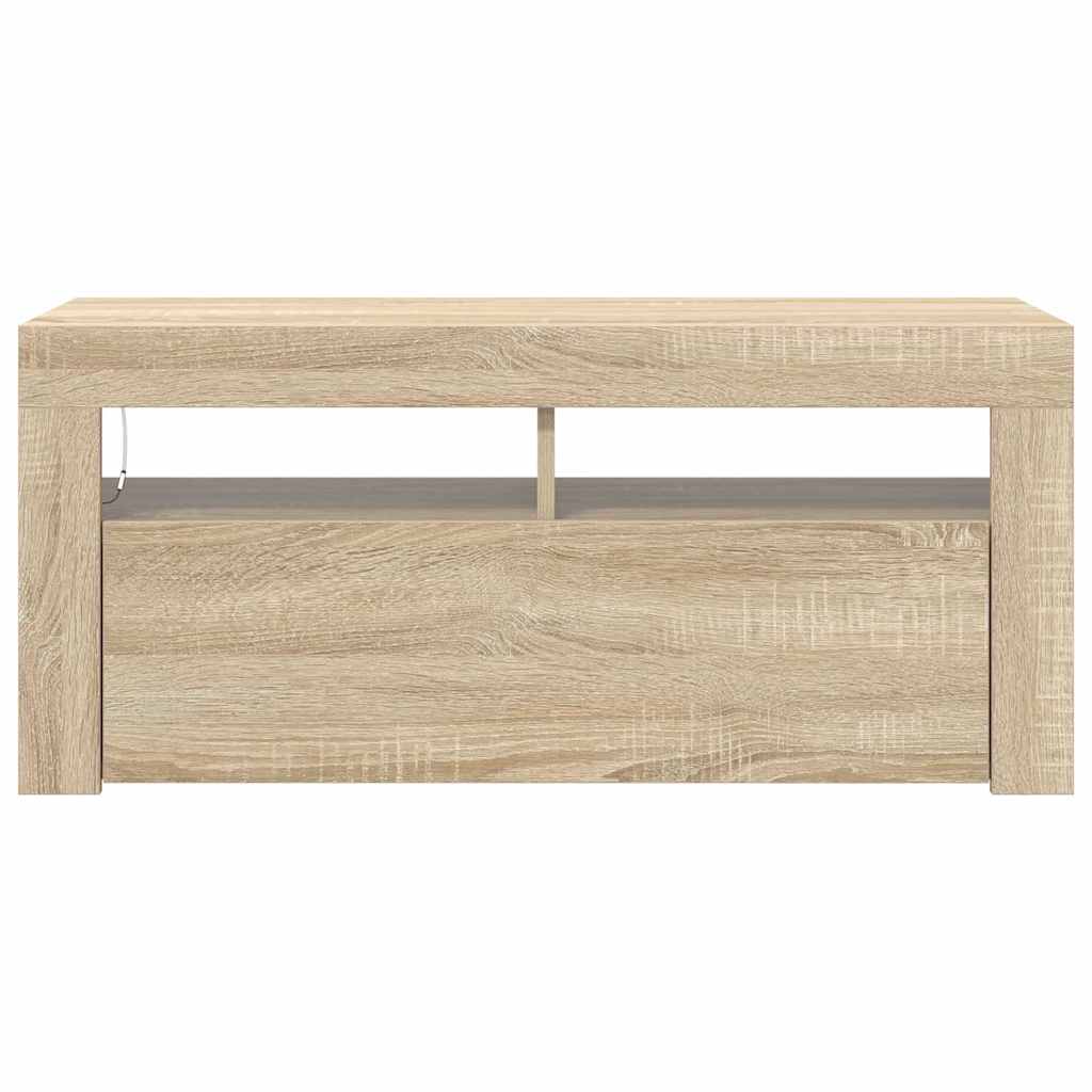 Meuble TV avec lumières LED chêne sonoma 90x35x40 cm - XIOS