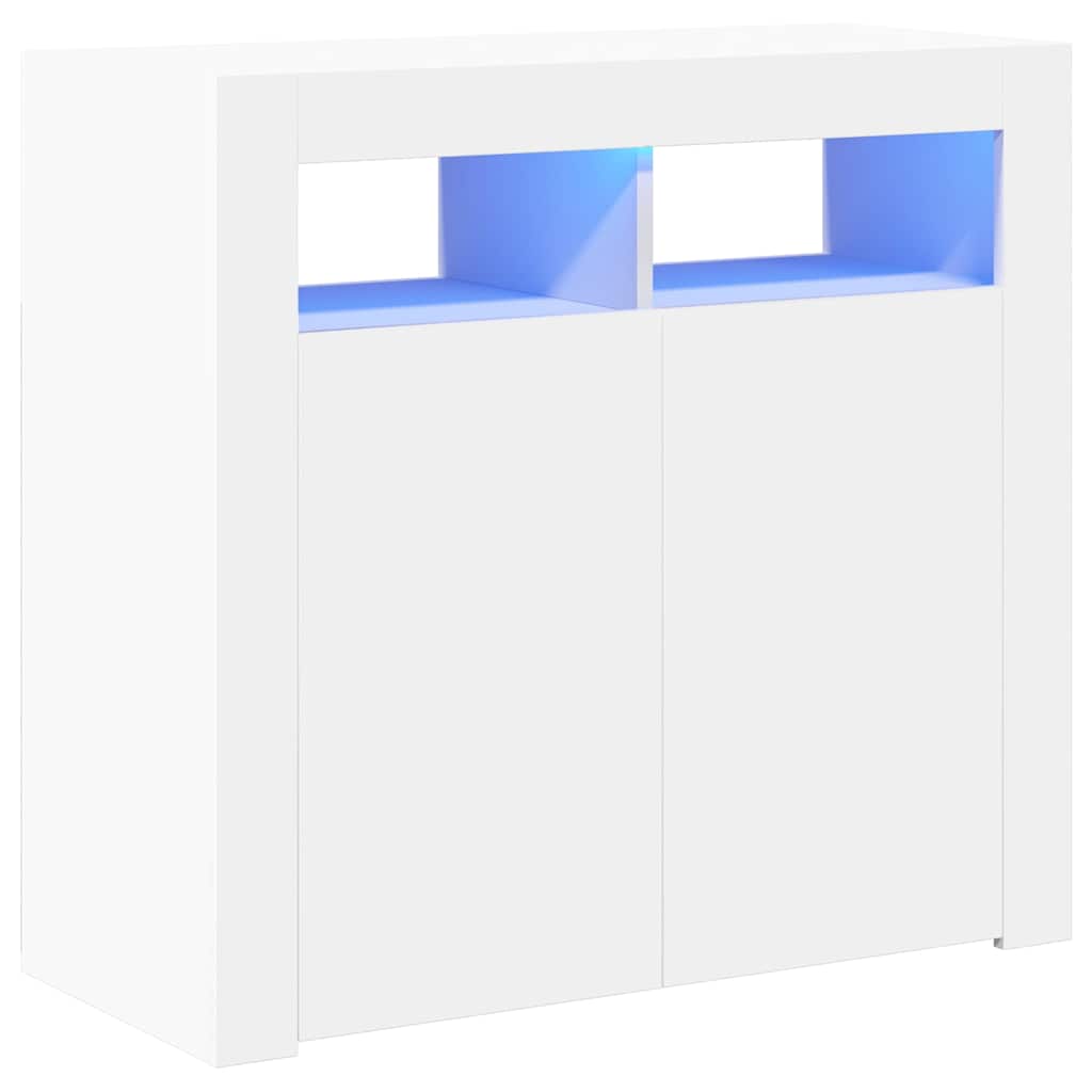 Buffet avec lumières LED Blanc 80x35x75 cm - XIOS