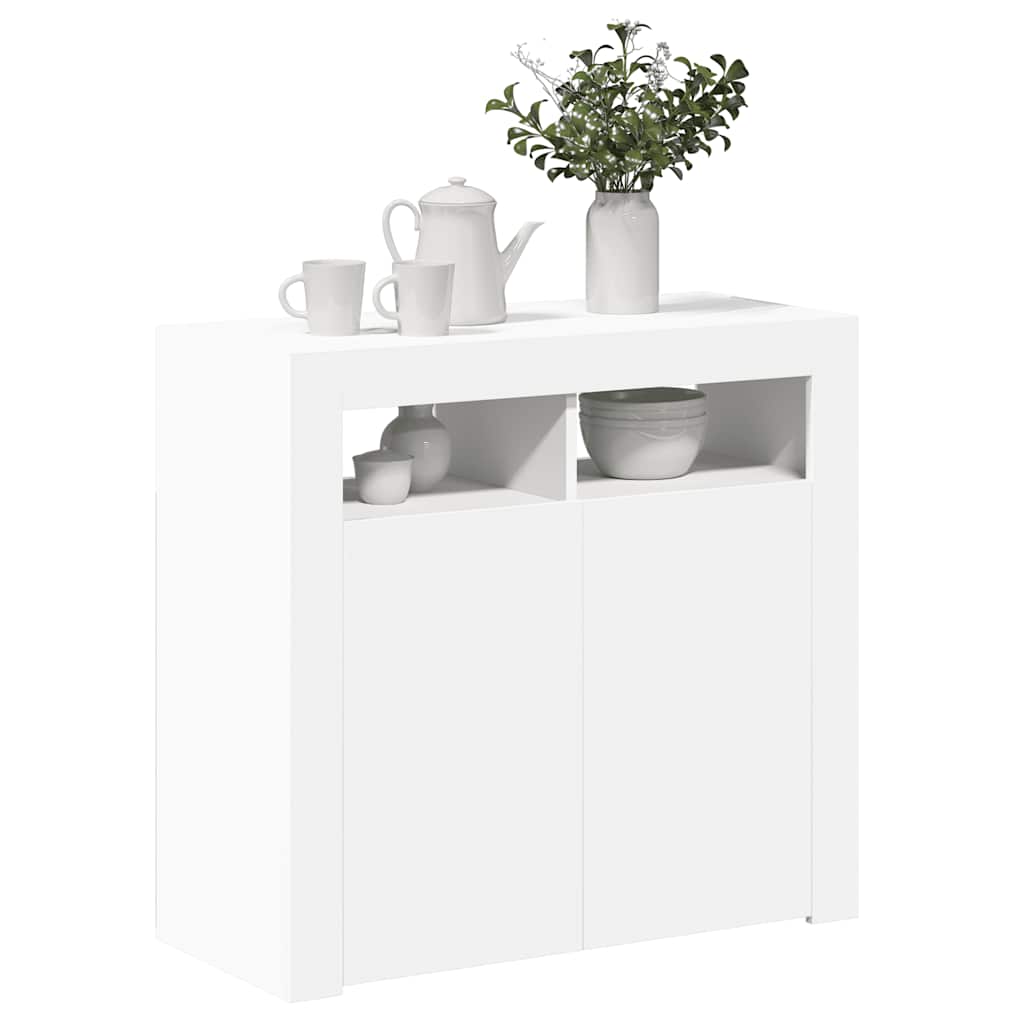 Buffet avec lumières LED Blanc 80x35x75 cm - XIOS
