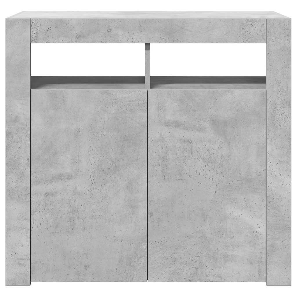 Buffet avec lumières LED gris béton 80x35x75 cm - XIOS