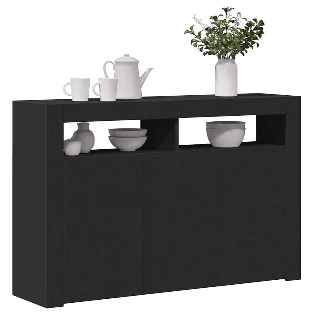 Buffet avec lumières LED noir 115,5x30x75 cm - XIOS