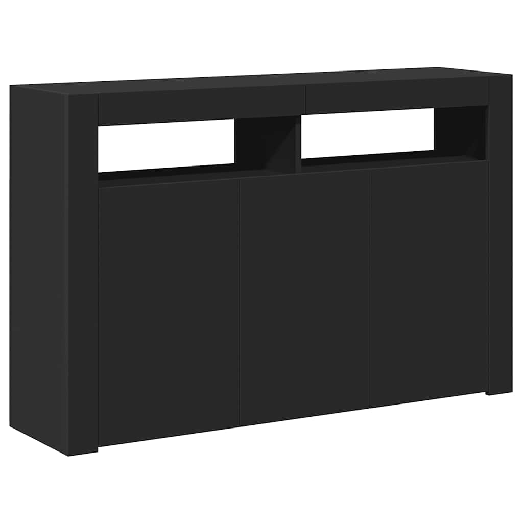 Buffet avec lumières LED noir 115,5x30x75 cm - XIOS