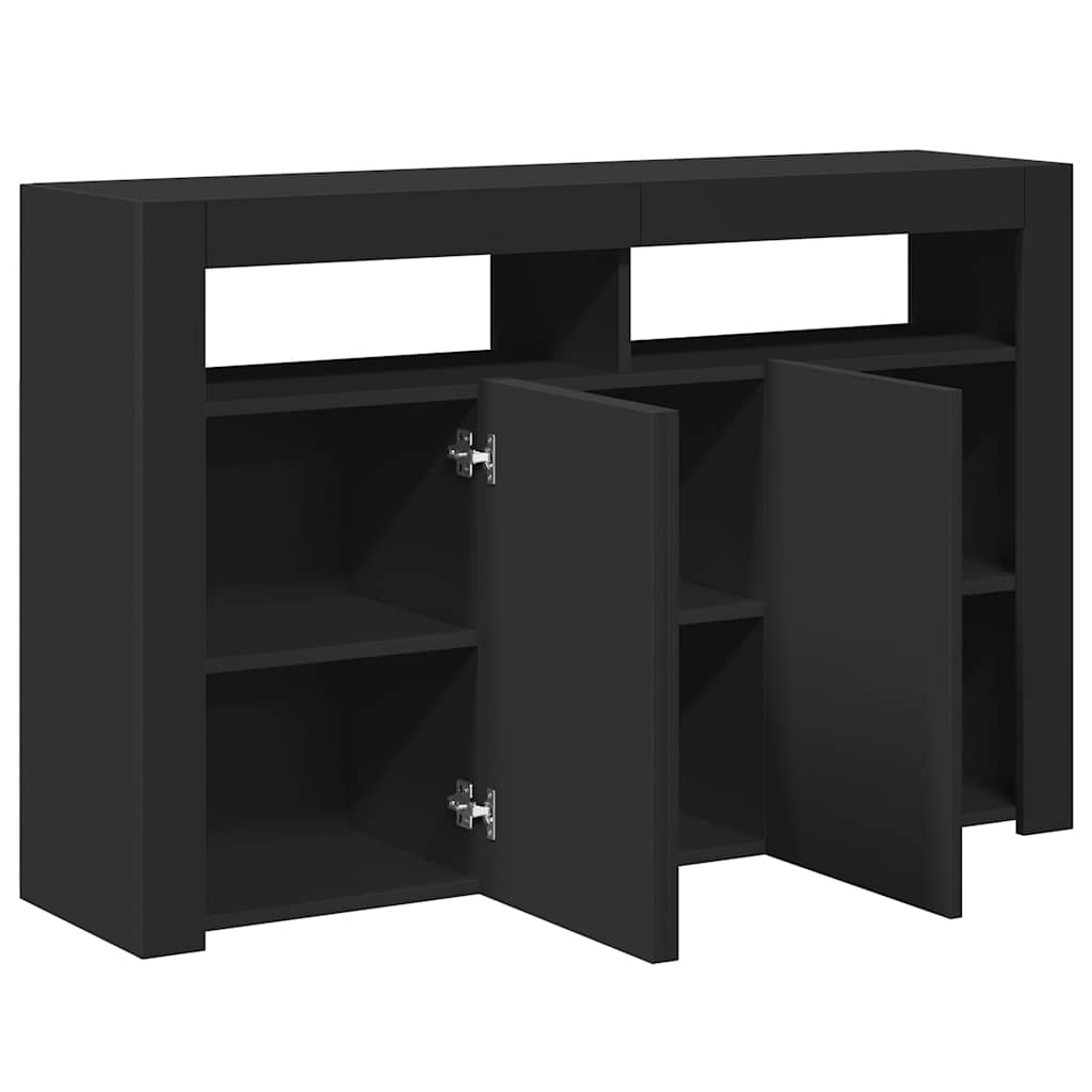 Buffet avec lumières LED noir 115,5x30x75 cm - XIOS