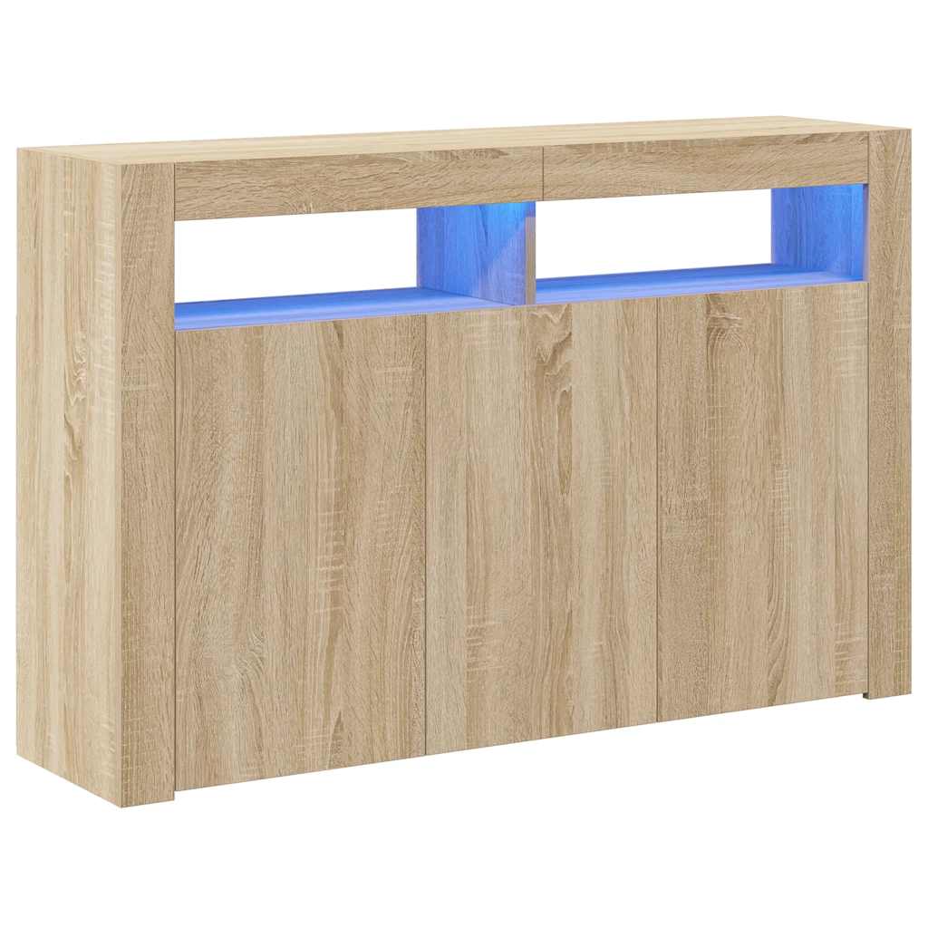 Buffet avec lumières LED chêne sonoma 115,5x30x75 cm - XIOS