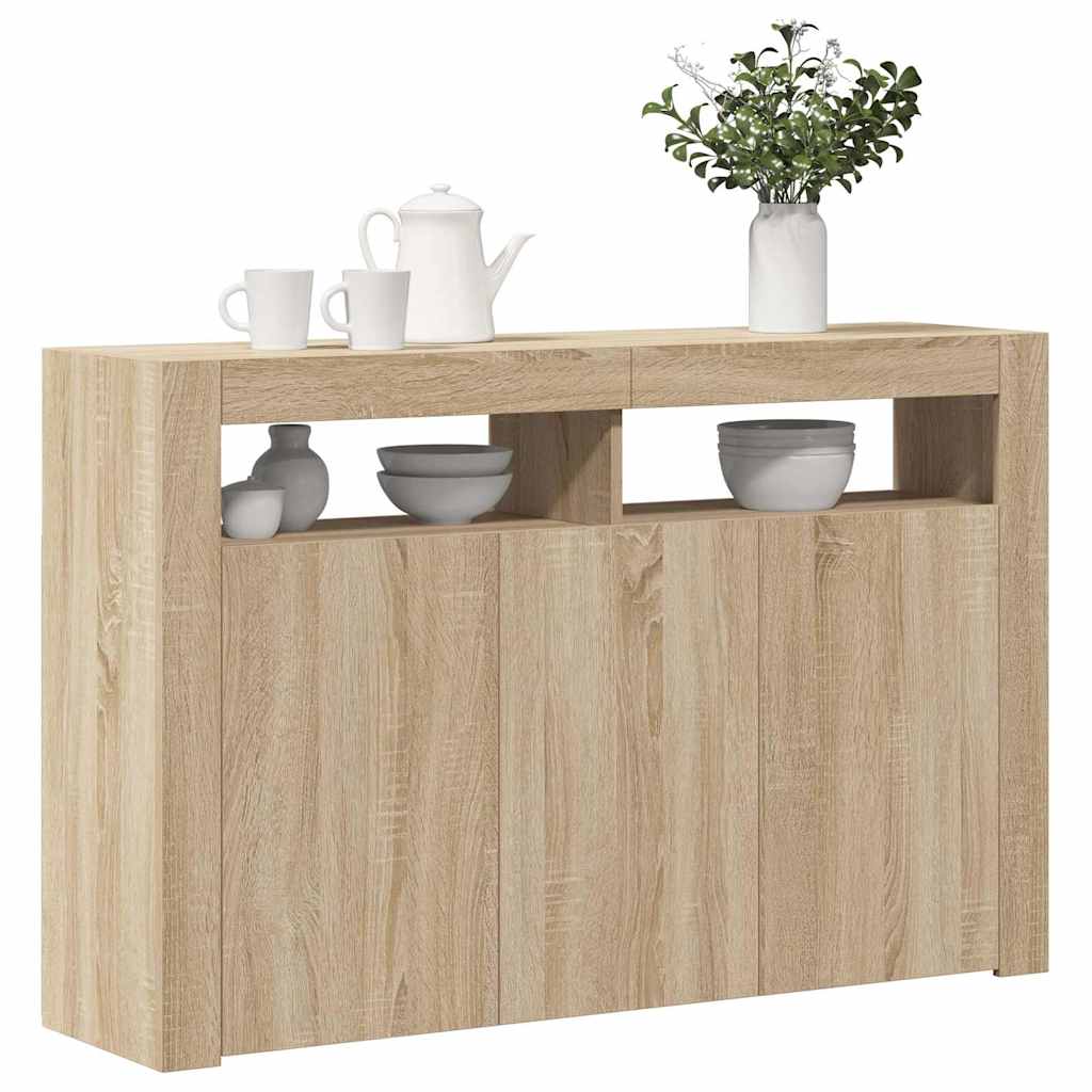 Buffet avec lumières LED chêne sonoma 115,5x30x75 cm - XIOS