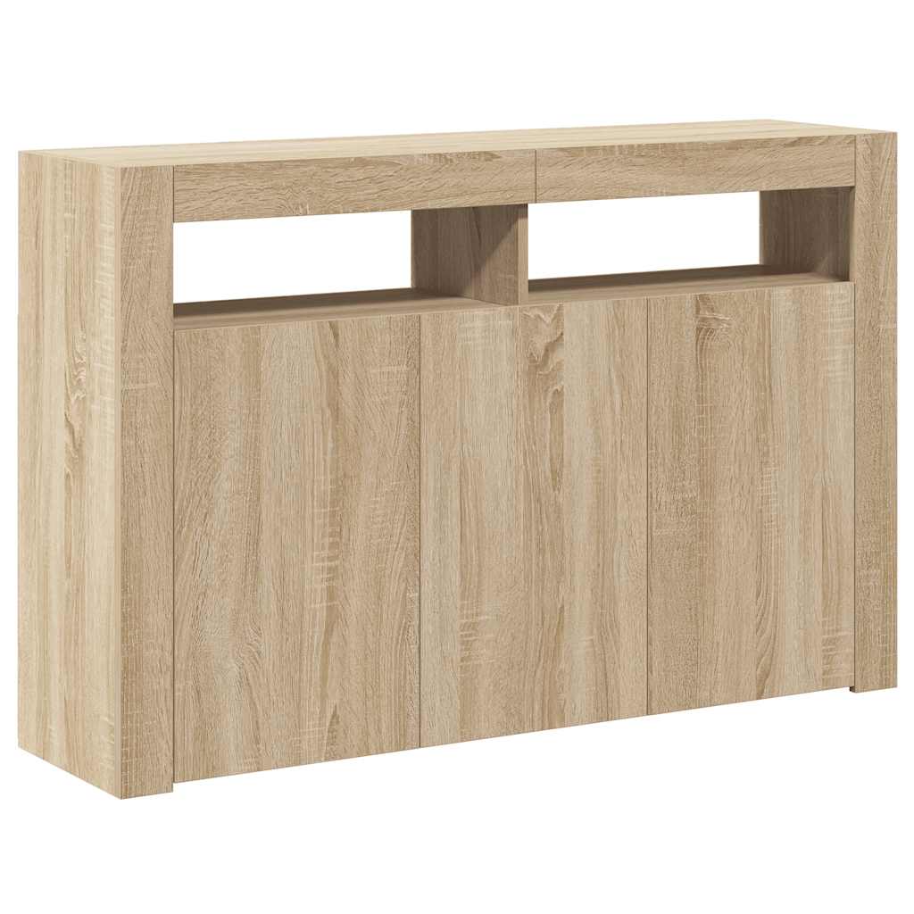 Buffet avec lumières LED chêne sonoma 115,5x30x75 cm - XIOS