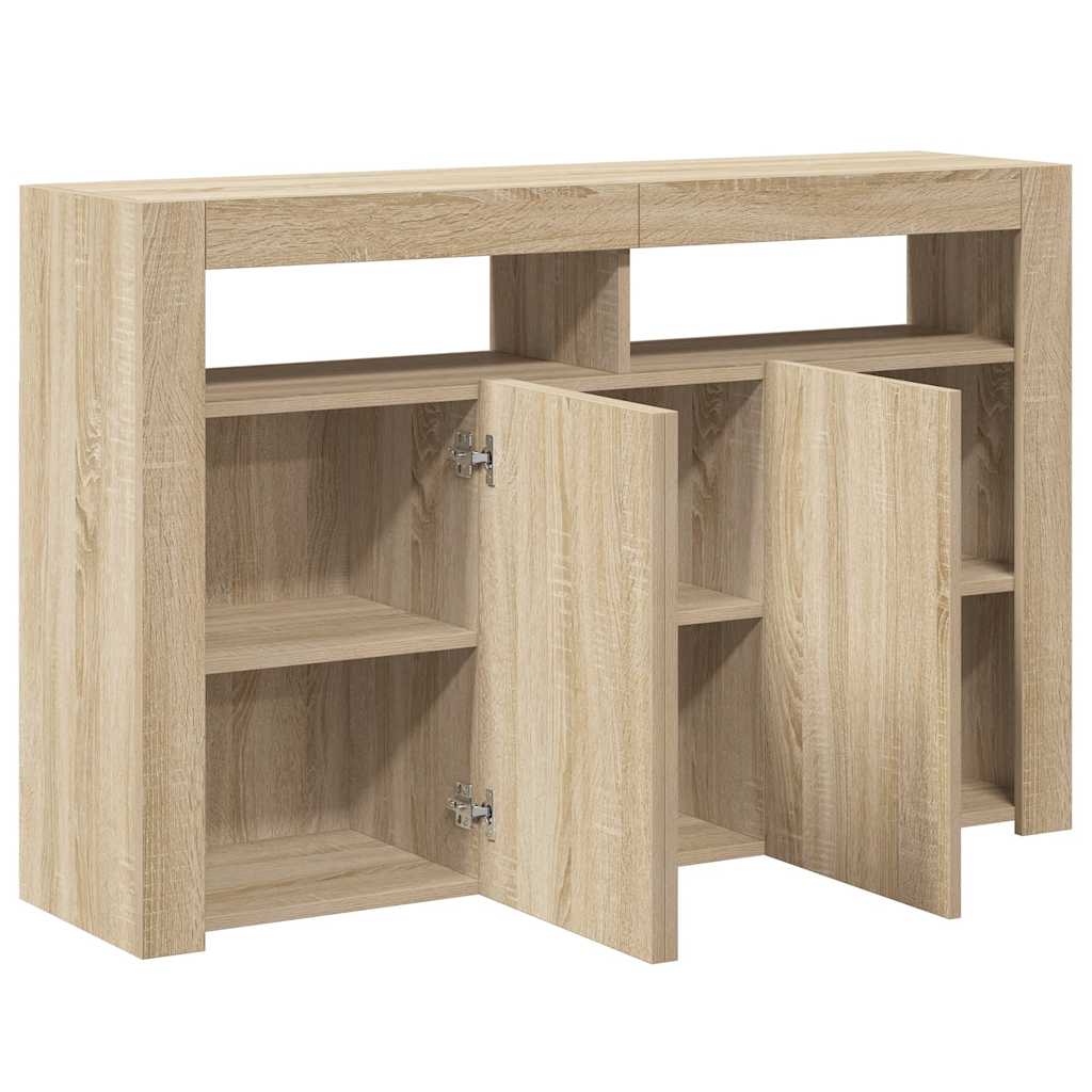 Buffet avec lumières LED chêne sonoma 115,5x30x75 cm - XIOS