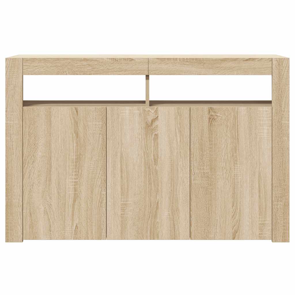 Buffet avec lumières LED chêne sonoma 115,5x30x75 cm - XIOS