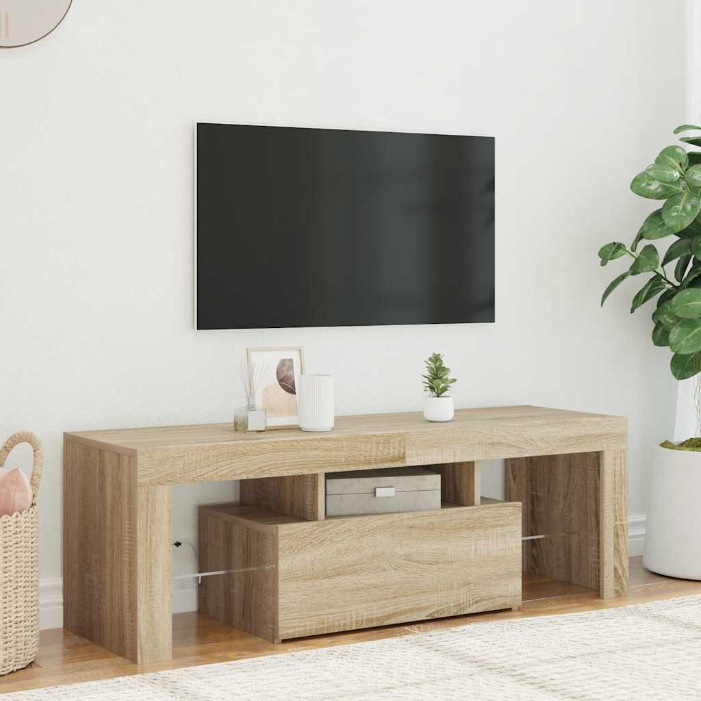 Meuble TV avec lumières LED chêne sonoma 120x35x40 cm - XIOS