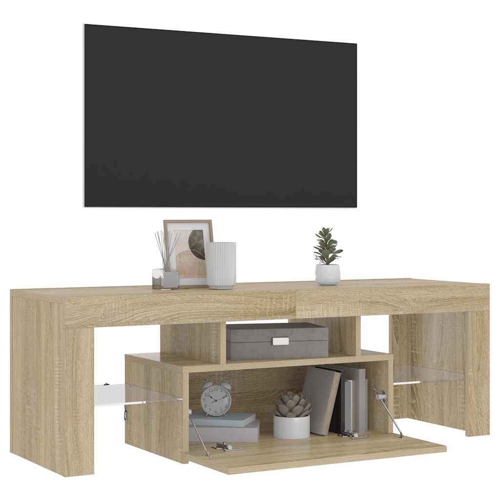 Meuble TV avec lumières LED chêne sonoma 120x35x40 cm - XIOS