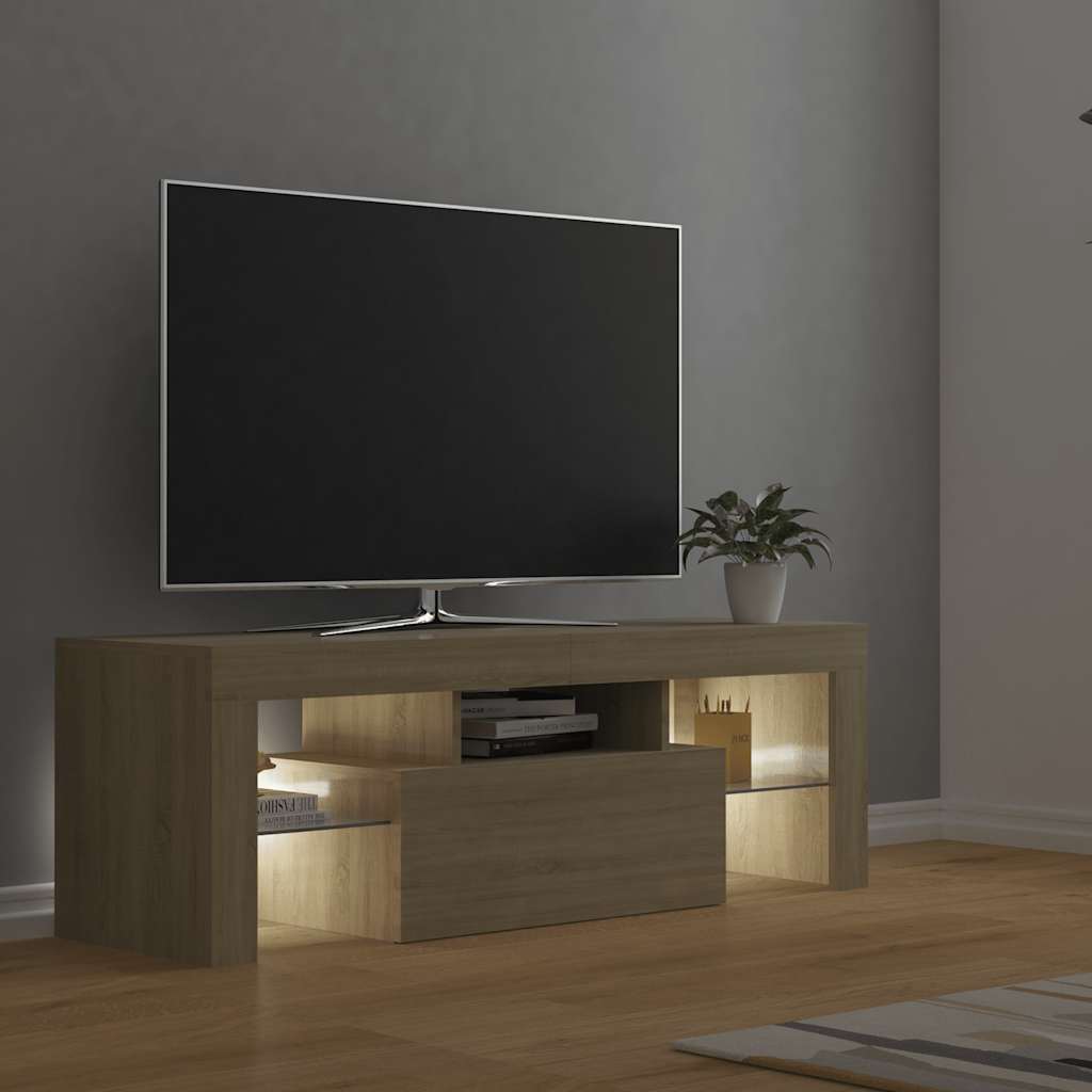 Meuble TV avec lumières LED chêne sonoma 120x35x40 cm - XIOS