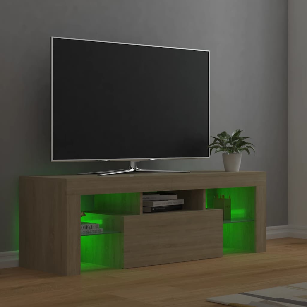 Meuble TV avec lumières LED chêne sonoma 120x35x40 cm - XIOS